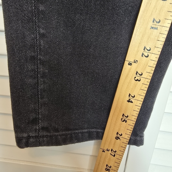 AMERICAN EAGLE Straight Mom‎ Jeans Black Ripped High Rise Tapered Women 2 Grunge - Picture 14 of 15